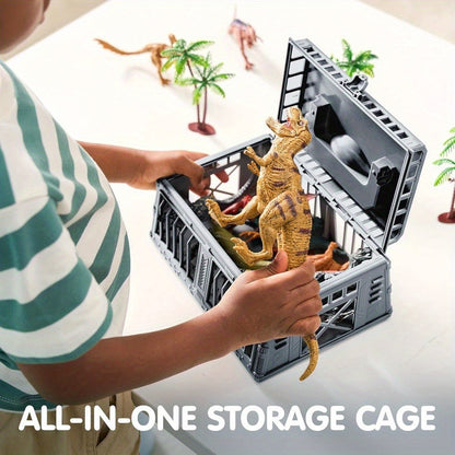 Dinosaur Toys for Kids 19pcs with Play Mat & Storage Cage – Realistic Dinosaur Figures Playset for Boys Girls Ages 3+, Birthday Gift, Christmas Gift, Party Favor