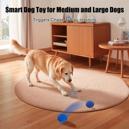 Automatic Moving Dog Ball Toy - Smart Motion-Activated Rolling & Rotating Ball for Medium Large Dogs, E-TPU Durable Bouncy Enrichment Toy for Dog Stimulation & Solo Interactive Play