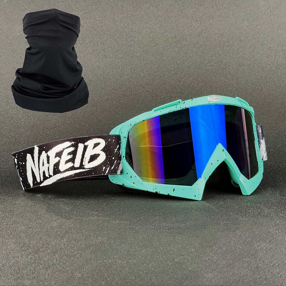 Ski Goggles with Headscarf Set – PC Lens TPU Frame, Windproof Dustproof, Helmet Compatible for Men Women Adults, Multiple Color Options