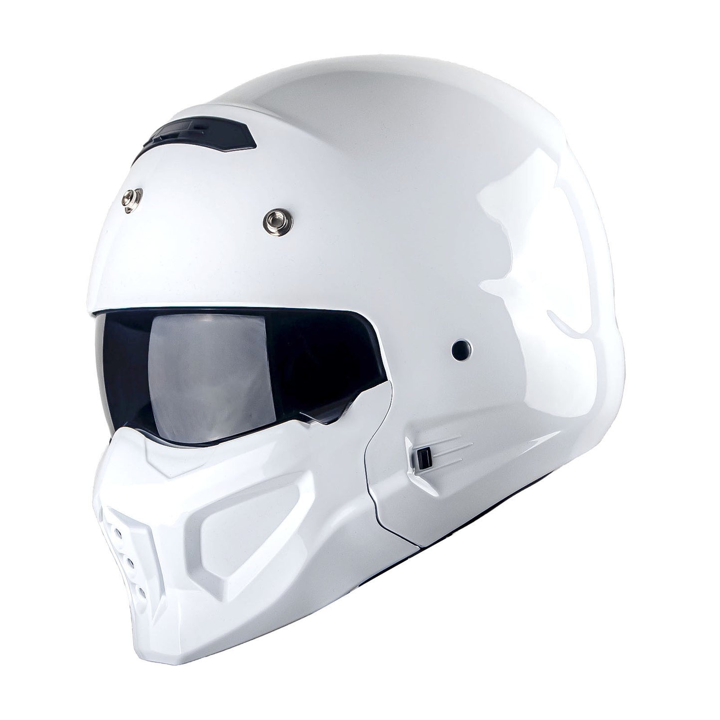 Convertible Motorcycle Helmet Full Face & Open Face 2-in-1 – Detachable Visor, Face Mask & Smoked Shield, Aerodynamic Thermoplastic Shell, Classic Style, Adult S/M/L/XL