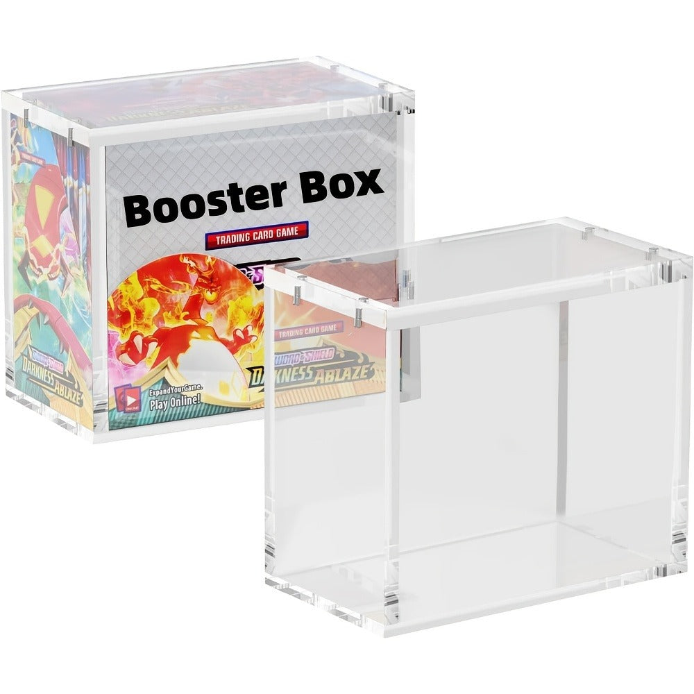 Pokemon Booster Box Acrylic Display Case – Stackable 6mm+6mm+3mm Thick Clear Case with Magnetic Lid for PKMN Booster Box Storage & Showcase, Not ETB Size