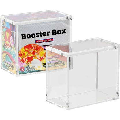 Pokemon Booster Box Acrylic Display Case – Stackable 6mm+6mm+3mm Thick Clear Case with Magnetic Lid for PKMN Booster Box Storage & Showcase, Not ETB Size