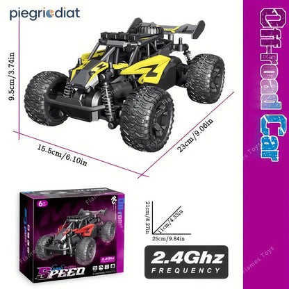 RC Monster Truck 1:18 Scale Alloy 2.4GHz Off-Road Remote Control Car with LED Headlights & All-Terrain Tires, High Speed 33KM/H – Birthday Gift for Kids Boys Girls Adults Ages 6+