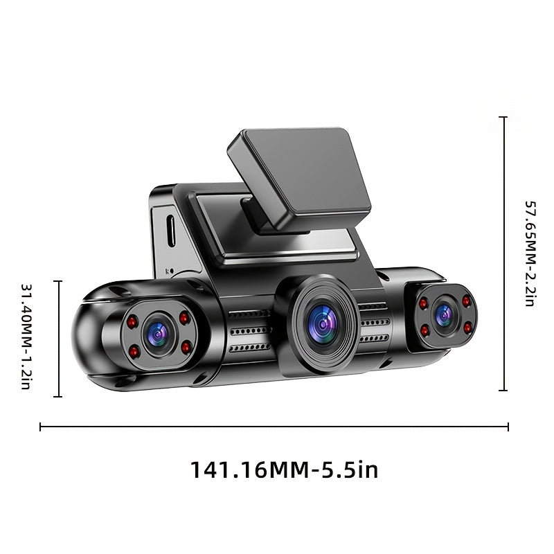 This Is a Comprehensive Driving Recorder Set Featuring Four Lenses, Offering 360-Degree Coverage with 1080P Resolution for The Front And 720P for The Rear, Sides, And Full Display. It Includes High-Definition Night Vision, WDR, G Sensor