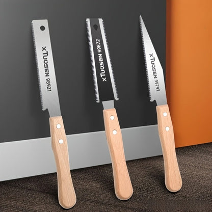 Japanese Pull Saw Set 3-Piece – Double-Sided Fine Teeth Curved Hardwood Hand Saw for Woodworking, Trimming & Precision Cutting, Double-Edged Flush Cut Saw for Pros & DIYers