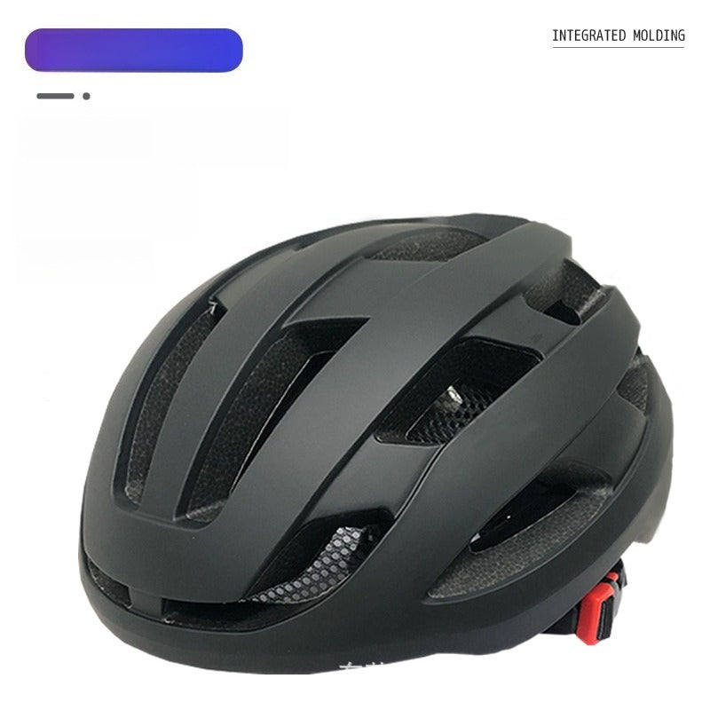 Bike Helmet Breathable with Night Warning Light – Unisex Road & Mountain Cycling Protective Cap | Adjustable Size L (21.26–24”) | Matte Black, Pearl White, Matte Pink