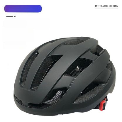 Bike Helmet Breathable with Night Warning Light – Unisex Road & Mountain Cycling Protective Cap | Adjustable Size L (21.26–24”) | Matte Black, Pearl White, Matte Pink