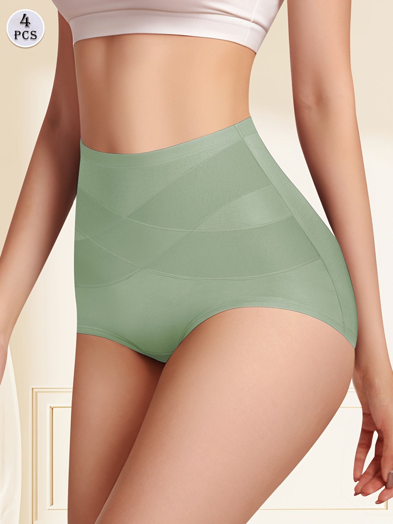 Women’s 4-Pack High-Waist Shapewear Briefs - Tummy Control Support - Style 6421