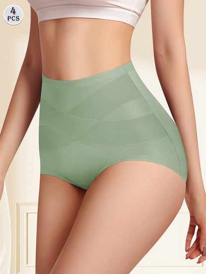 Women’s 4-Pack High-Waist Shapewear Briefs - Tummy Control Support - Style 6421