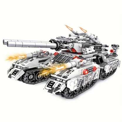 Snow Tank Building Block Set 8-in-1 1628pcs – 9 Variable Military Armored Vehicle Models, Premium ABS DIY Construction Kit for Adults & Teens Ages 14+, Birthday Christmas Halloween Gift