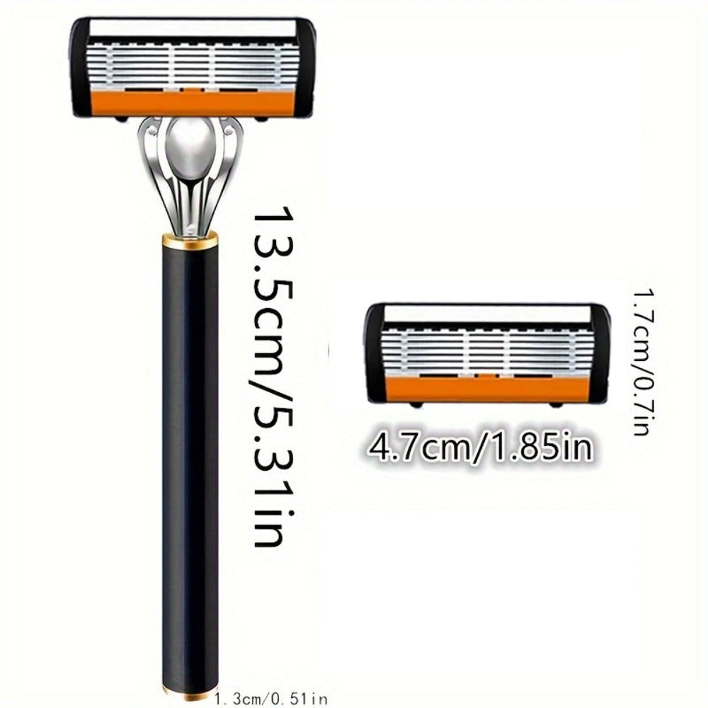 Safety Razor Set with Replacement Blades – Anti-Slip Metal Handle, Contour Fitting, Fully Washable Shaving Kit for Men | 24 or 36 Blades