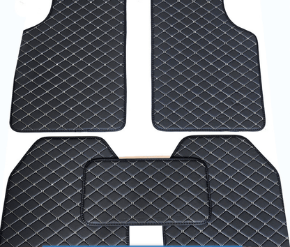 Luxury PU Leather Car Floor Mats 4-Piece & 5-Piece Set – Universal Non-Slip Wear-Resistant Full Coverage Front & Rear Row Auto Floor Mat for Most Vehicle Models (Red / Beige / Brown)