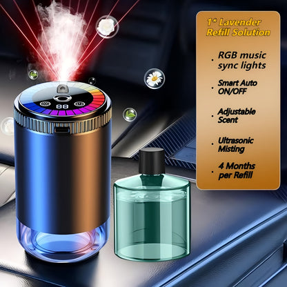 [Smart Fragrance Diffuser] Men's Car Accessories Smart Fragrance Diffuser, Dynamic Light Show And Starry Ceiling Mode, Natural French Aromatherapy Essential Oils/perfume, Adjustable Scent Intensity, Eliminates Car Odors, Long-lasting Freshness, Cologne Sc