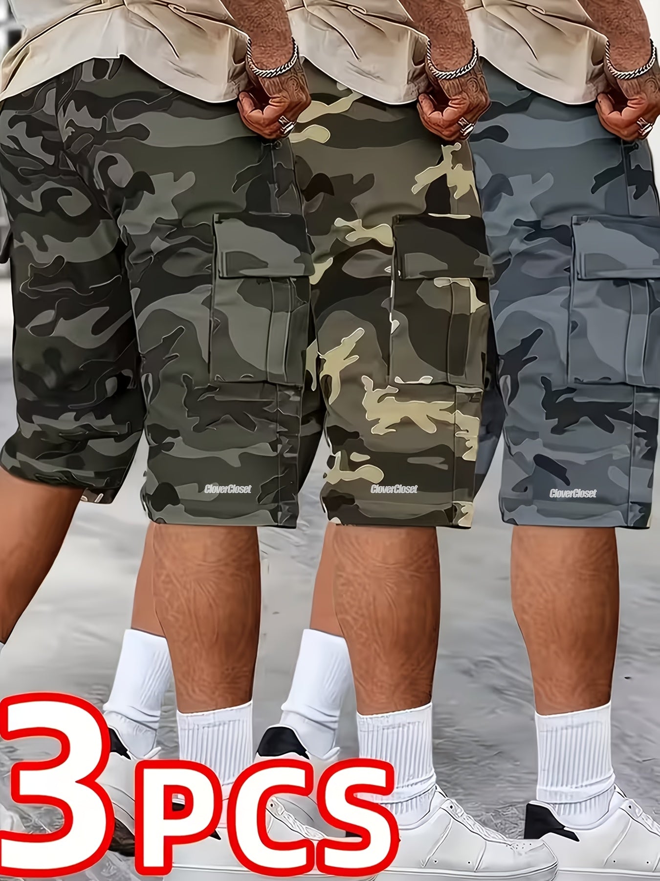 Unisex Cargo Shorts - Printed 3