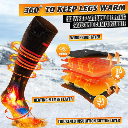 Rechargeable Electric Heated Socks for Men Women – 5000mAh Battery, Washable, Winter Warm Thermal Socks for Hiking Camping Skiing Hunting Fishing