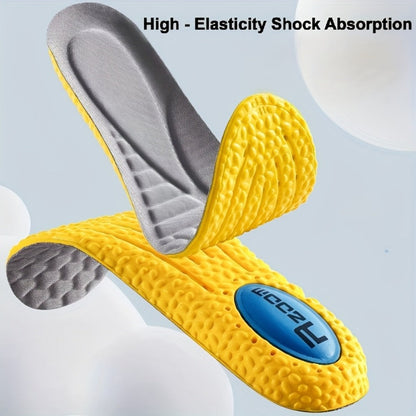 PU Insoles Shock Absorbing 2 Pairs - Full-Length Polyurethane Shoe Inserts with Arch Support, Breathable Moisture-Wicking Odor-Resistant, Knee Protection Heel Pad for Men & Women EU35-46