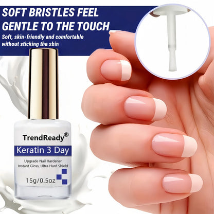 Nail Hardener for Weak Brittle Splitting Nails 2 Pack - Extra Strong Fast Drying Long Lasting White Nail Strengthener with Vitamin E Base Coat Manicure Treatment for Women Nail Care