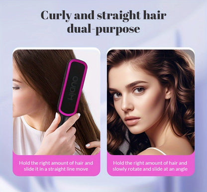 6-Setting Ionic Hair Straightener Brush with Fast Heat-Up & Anti-Scald Protection – Precise Temperature Control Flat Iron Straightening Comb for Women, All Hair Types, Home & Salon Use