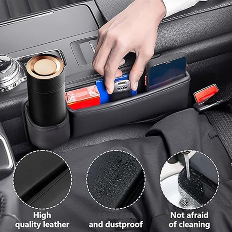 1 Set Universal Car Seat Gap Organizer - Multifunctional Storage Box with Pocket, Wallet, Keys, Card, Cup, And Phone Holder for Auto Interior Additions
