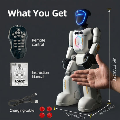 Smart Humanoid Robot Toy with Gesture Sensor & Voice Recorder – Advanced Pose-Controlled Joints, Smart Remote Control, Interactive STEM Robot for Kids Teens & Adults, Birthday Christmas Gift