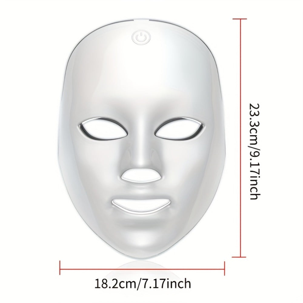 Portable 7-Color LED Facial Mask Device – USB Rechargeable Home Beauty Skincare Tool for Face Care, Anti-Aging & Acne, Perfect Gift for Girlfriend & Valentine's Day