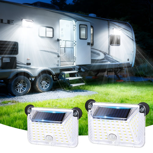 Magnetic RV Solar Lights Outdoor, 800LM Ultra-Bright RV Porch Light with Motion Sensor, Strong Magnets IP65 Waterproof Rv Lights Exterior, Rv Additions, for Awning Camper Trailer Porch Travel Trailers Rv Essentials