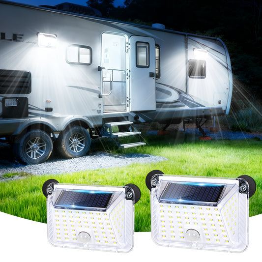 Magnetic RV Solar Lights Outdoor, 800LM Ultra-Bright RV Porch Light with Motion Sensor, Strong Magnets IP65 Waterproof Rv Lights Exterior, Rv Additions, for Awning Camper Trailer Porch Travel Trailers Rv Essentials