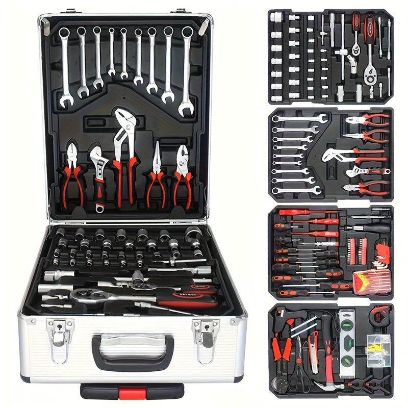 898+1/898/46/45pcs Automotive Repair Tool Kit, Including 1/2-Inch And 1/4-Inch Drive Sockets, Ideal for Enthusiasts And Mechanics, a Perfect Choice for Automotive Repair And Home Projects, And a Perfect Gift for Men