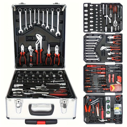 898+1/898/46/45pcs Automotive Repair Tool Kit, Including 1/2-Inch And 1/4-Inch Drive Sockets, Ideal for Enthusiasts And Mechanics, a Perfect Choice for Automotive Repair And Home Projects, And a Perfect Gift for Men