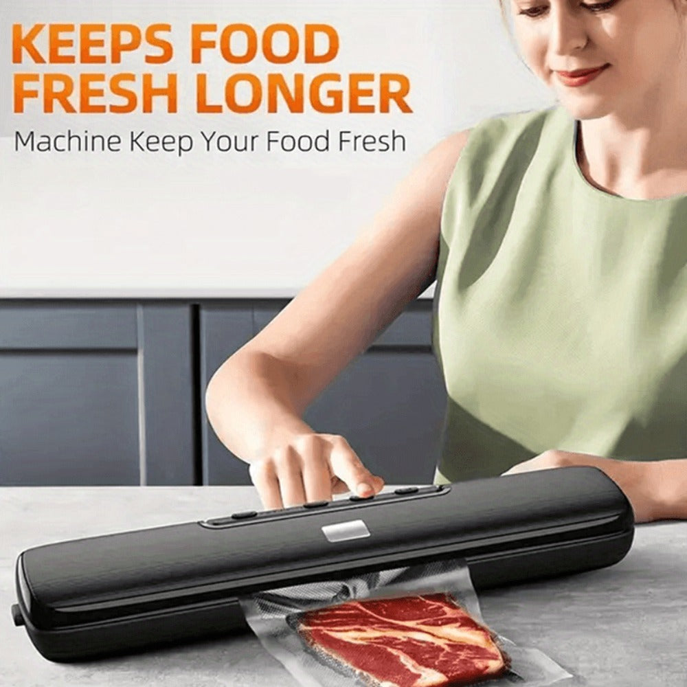 Vacuum Sealer Bags Reusable Airtight Food Storage Bags Multiple Sizes – No Power Needed, Keep Meat, Fruits & Vegetables Fresh Longer, BPA-Free Roll Bags for Kitchen Organization & Meal Prep