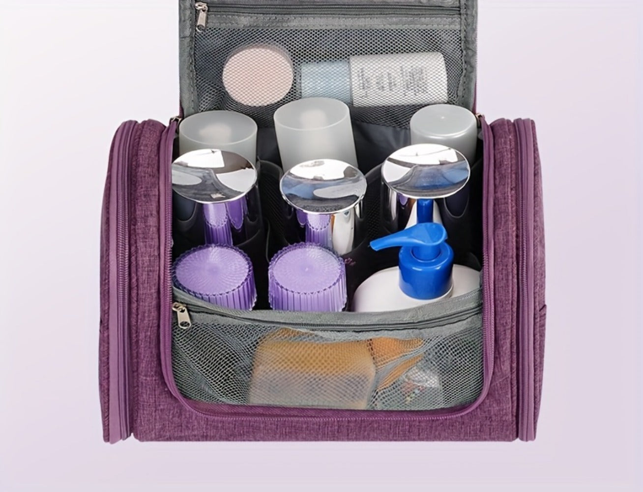 Hanging Toiletry Bag with Hook for Women Men Large Capacity Multi-Pocket Travel Shower Bag Cosmetic Makeup Organizer for Hotel Gym Camping 7 Prints Pink Black Leopard