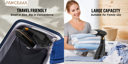 Handheld Garment Steamer 1500W Portable Fabric Steamer Quick Heat Continuous Steam for Removing Wrinkles Creases from Clothes Curtains Upholstery Travel Home Use