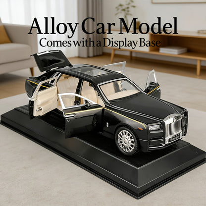 Collectible Diecast Car Model Zinc Alloy with Display Base & Openable Doors – Highly Detailed Static Decoration for Home Office Desk, Gift for Car Enthusiasts (White / Black / Pink)