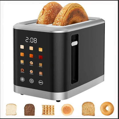 2 Slice Toaster with Touch Screen – 1.5" Wide Slot for Bread, Bagels & English Muffins, 6 Bread Types, 5 Toast Shade Settings, Cancel & Defrost Functions