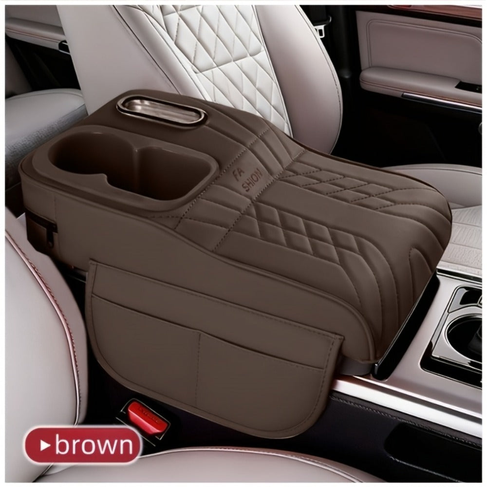 Car Center Console Tray Organizer with Cup Holder & Tissue Box – Non-Slip Storage Mat for Car Interior, Multi-Color, Universal Fit for Most Vehicles