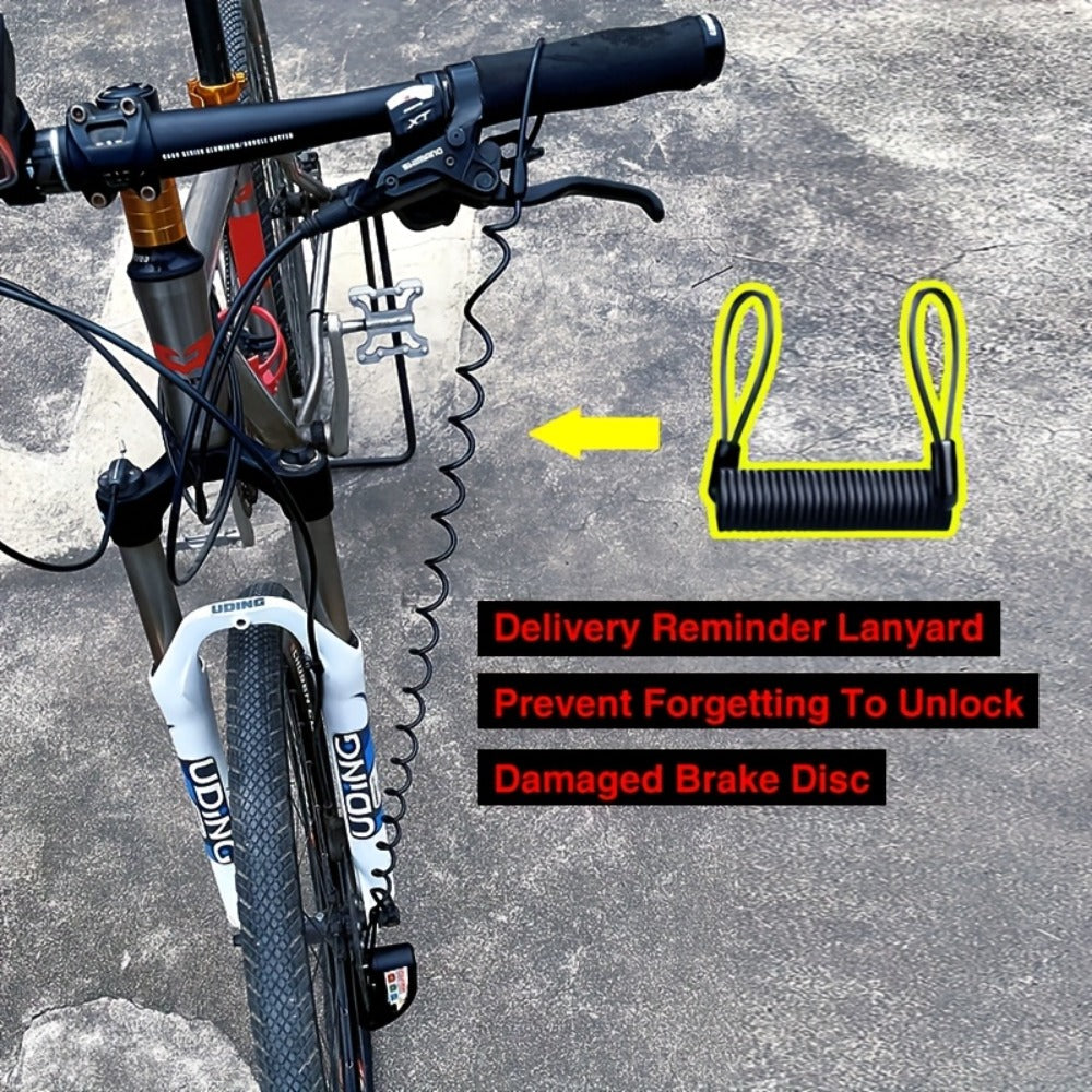 Motorcycle Disc Brake Lock with 120dB Alarm & USB Rechargeable 500mAh Battery, Anti-Theft Security Lock for Motorcycles Bicycles Dirt Bikes Scooters, Includes Charging Cable & Reminder Rope, Blue