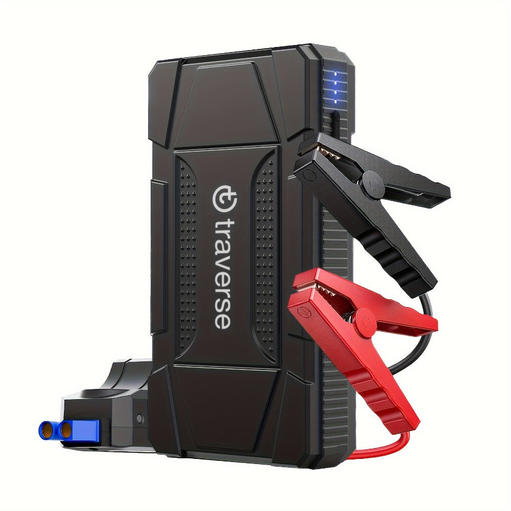 Car Jump Starter 1000A Peak 12V – 6400mAh Power Bank, USB Charge Ports & LED Flashlight for Gas & Diesel Cars, Single or 2-Pack