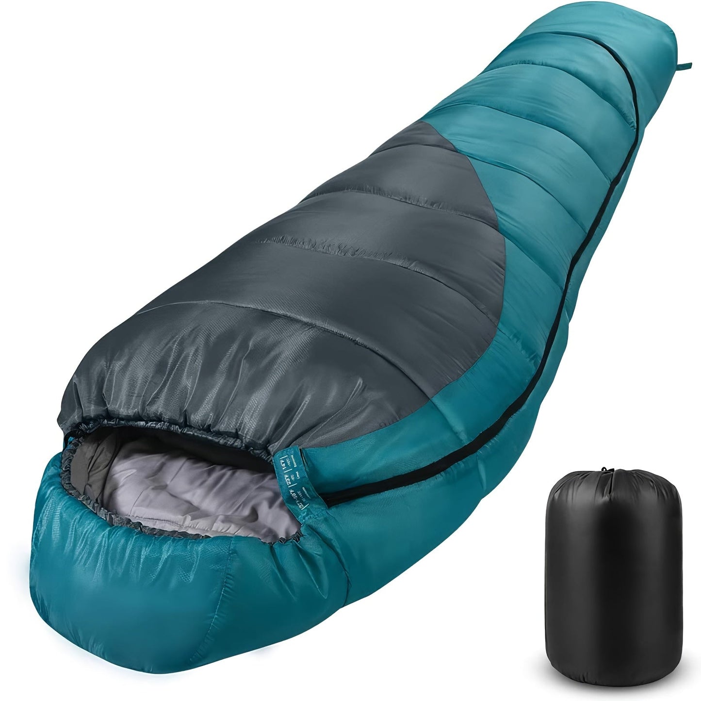 Mummy Sleeping Bag 15°F & 32°F - 3-4 Season Cold Weather Sleeping Bag for Adults, Ripstop Polyester Lining, Anti-Snag Zipper, Warm Washable Camping Sleeping Bag for Hiking, Backpacking & Outdoor