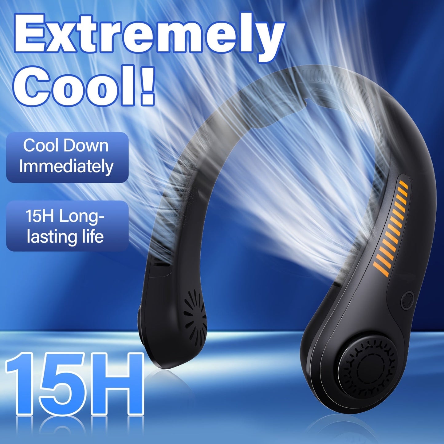 Bladeless Neck Fan USB Rechargeable | 5-Speed Quiet Portable Personal Cooling Fan for Office, Travel & Outdoor Use – Hands-Free Wearable Design, Long Battery Life, Multiple Colors