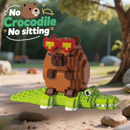 Capybara Micro Brick Building Set 562pcs Collector Edition – Miniature DIY Assembly Desk Decor Stress Relief Toy for Kids Teens Adults Capybara Lover Gift Birthday Easter Christmas Multiple Scenes