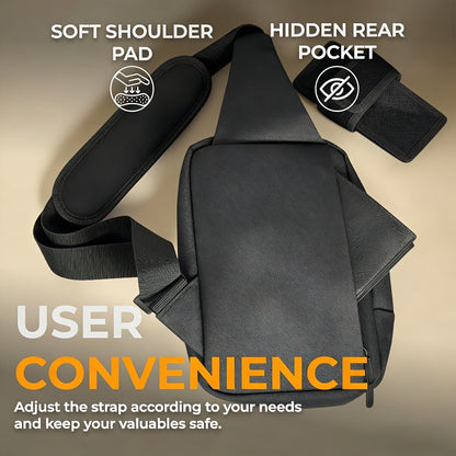 CCW Shoulder Bag Tactical Concealed Carry Bag for Men with Chest Holster Multiple Compartments EDC Sling Bag for Daily Use Shooting Range Hiking Outdoor Activities Black