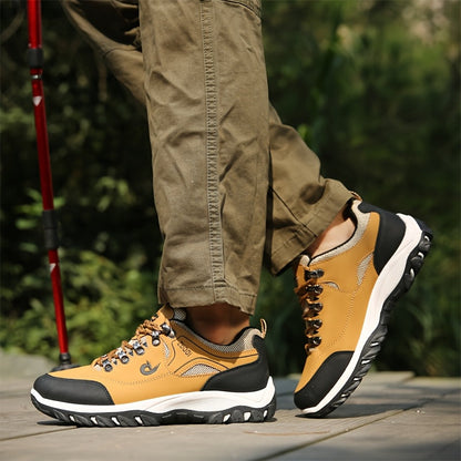 Men's Breathable Lace-Up Sneakers - PU Upper and EVA Insole