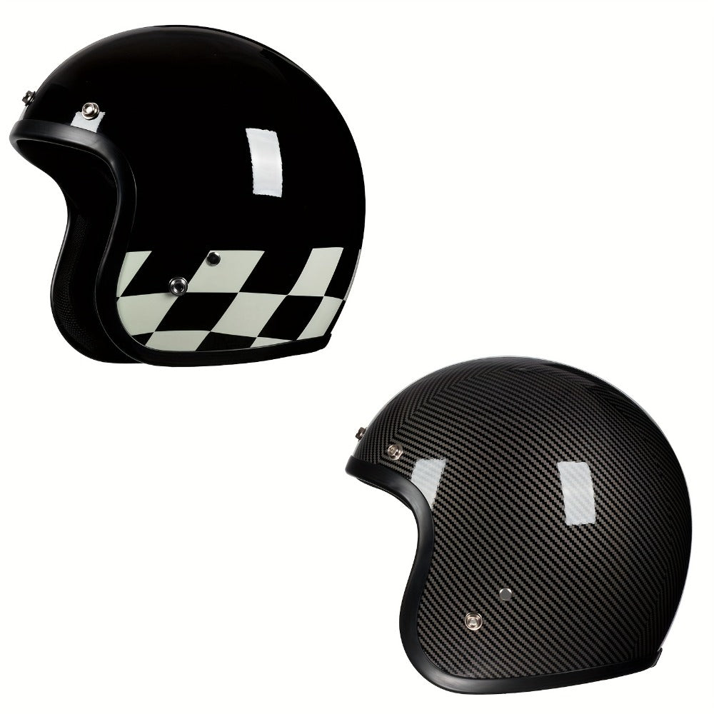 3/4 Open Face Motorcycle Helmet – Wide Field of Vision, Lightweight Shell, Multiple Graphic Styles, Easy-Clean Design, Adult S/M/L/XL