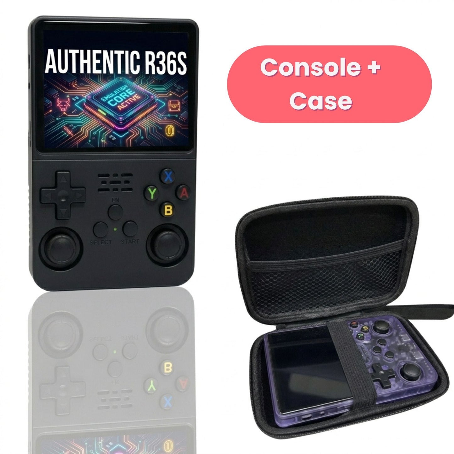 R36S Retro Handheld Game Console ArkOS 3.5" IPS Screen 64GB 128GB – Portable Emulator Gaming Device USB-C 10Hr Battery, Black White Purple, Classic Retro Gaming Gift for Kids Adults