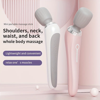 Portable Handheld Massage Stick – USB Rechargeable Wand Massager with 5 Adjustable Speed Levels, Relieves Neck, Back, Leg & Waist Tension, Compact Travel Massager, Holiday Gift for Family & Friends