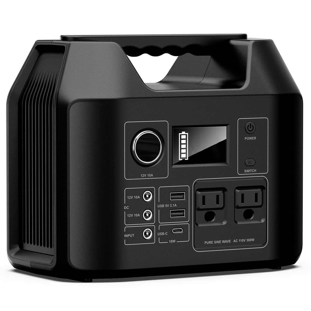 100W/300W Portable Power Station Solar Generator, (Solar Panel Optional), High Capacity Battery Pack, With 2*AC Outlet, DC, USB Port, LED Light, Extra Battery Power Supply For Outdoor Camping, Hiking, Road Trip, CPAP, Fan, Hurricane Emergency, Gift