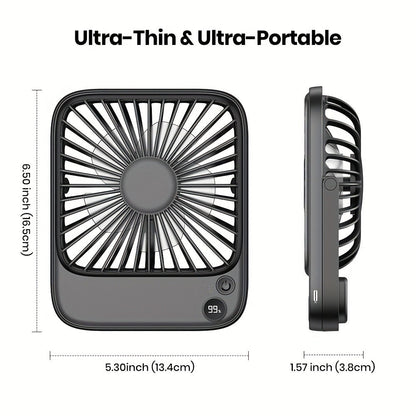 USB Desk Fan Battery Operated | 2000mAh & 5000mAh Rechargeable Mini Personal Fan, 4-Speed Adjustable, 180° Tilt & Foldable, Ultra-Quiet Strong Airflow for Office, Bedroom & Desktop Use – Black, Pink, White