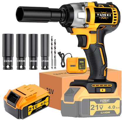 21V Cordless Impact Wrench Kit High Torque Brushless with 4000mAh Rechargeable Battery – Wireless Power Wrench Driver for Car Motorcycle Repair, DIY Home Projects, Gift for Mechanics & Men