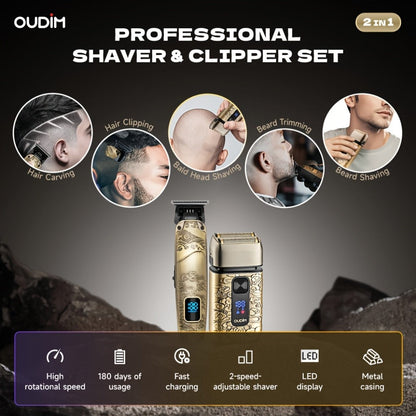 Cordless Electric Foil Shaver Grooming Kit for Men with Barber Shears Beard Mustache Trimmer Bald Head Razor Haircutting Set Father's Day Birthday Gift for Dad Husband