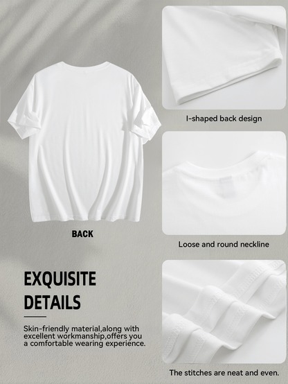 Men's Oversized T-Shirt - Round Neck Short Sleeve Weekend Style